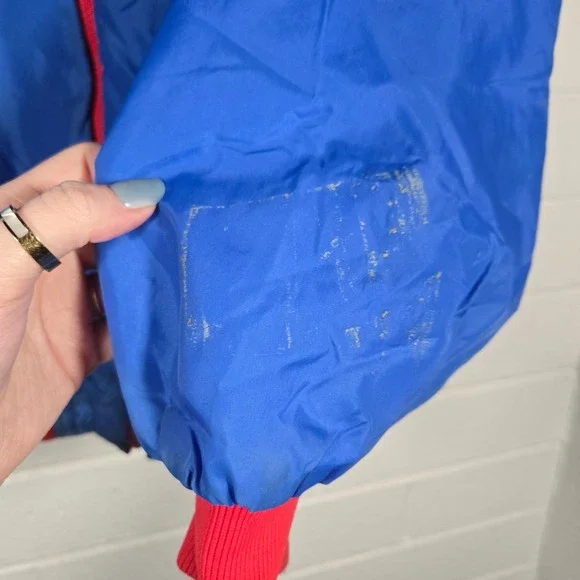 Vtg Oakton Weather Breaker Jacket Mens XL Tall Red Blue Reversible 80s 90s Retro - Picture 10 of 14